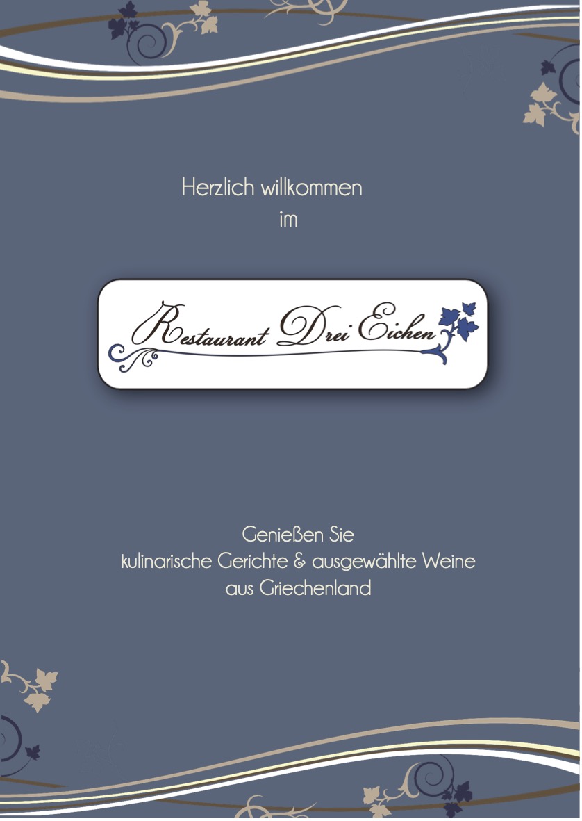 Speisekarte Deckblatt Restaurant Drei Eichen